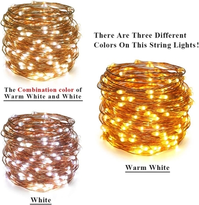 Warm White 200 LEDs Plug In Copper Wire Lights Dual Color LED String Lights 3W