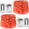 Red LED Fairy String Lights Battery Operated Remote Control Timer Christmas Decor