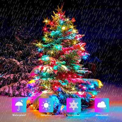 Green Cable Christmas Lights 700 LED Lovers' Day Garland Plug In Multi Colors